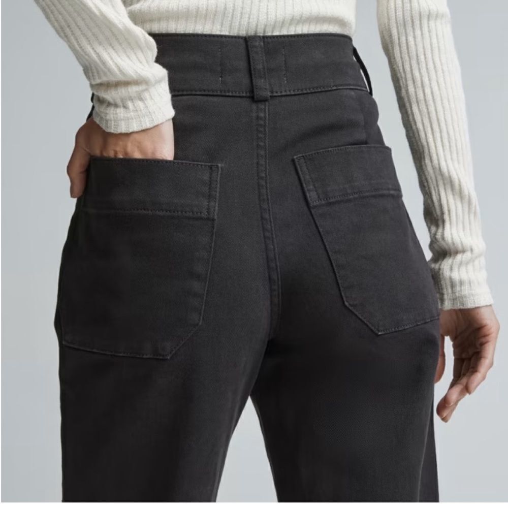 NWT Everlane The Organic Straight Leg Crop Pant Black Size 0 Sustainable - Picture 3 of 4